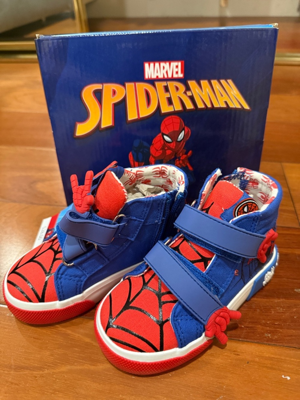 Marvel Spider-Man Red and Blue Kids Sneakers with Hook-and-Loop Straps
